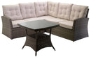 Set Salotto da Giardino Divano Angolare in Polyrattan Atlanta Grigio