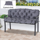 Cuscino da Giardino 2 Posti 132x110x10 cm con Schienale per Panche e Dondoli in Poliestere Grigio Scuro      