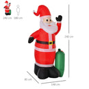 Babbo Natale Gonfiabile Decorazione Natalizia Rosso e verde 50x60x240 cm 