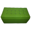Baule Cassapanca Pouf Contenitore in Similpelle e Cristalli Renier Verde Mela
