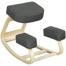 Sedia Ergonomica con Inginocchiatoio 51x69x58 cm in Legno di Betulla e Cuscini Grigio  