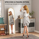 Specchio da Terra e Parete a Figura Intera con Cavalletto 40x160 cm Cornice Effetto Pietra in PS Beige      