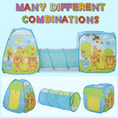 Tunnel 3 in 1 Gioco per Bambini 230x74x93 cm 