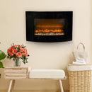 Camino Elettrico da Parete Effetto Fiamma 88,5x13,5x56 cm 900W/1800W Nero 