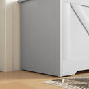 Cassapanca con Cerniere di Sicurezza Contenitore Capacità 127L 100x40x45cm in Legno Bianco  