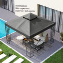 Telo per Gazebo da Giardino 3x3m UPF30+ a 2 Livelli in Poliestere Grigio Scuro      