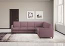 Divano Angolare 6 Posti 281x221x85 cm Karay in Tessuto Prugna