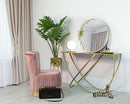 Console Ring 120x40x79 cm in Ferro MDF e Specchio Nero e Oro