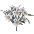 Set 3 Piante Artificiali Stelle Alpina Composta da 9 Fiori H 25 cm