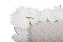 Cornice Palm Leaf 28,5x1,7x33 cm in Resina e Vetro Bianco      