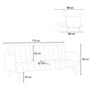 Divano Letto Clic Clac 172x86x80 cm in Tessuto Blu