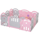 Box Recinto Attività per Bambini 162x122x63 cm  Grigio e Rosa