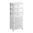 Cassetiera con 3 Cassetti e 1 Anta in Legno Paulownia Bianco Fadi