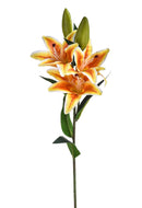 Set 4 Lilium Artificiali Stargaze Composto da 3 Fiori Altezza 67 cm Arancio