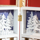 Calendario Avvento di Natale a forma di Libro 22x9x30 cm con Scritte e Motivi a Tema Bianco