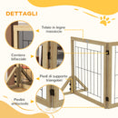 Cancellino per Cani Pieghevole con 3 Pannelli 210x70 cm in Legno Naturale      