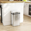 Bidone per Rifiuti da 30L con Sensore per Apertura e Chiusura Automatica 33x25x57,5 cm in ABS PP e Acciaio Argento      