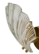 Lampada da Muro Shell 20x14x22 cm in Vetro e Ferro Oro e Naturale      