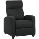 Poltrona Relax Reclinabile Manualmente 69x88x101 cm in Tessuto Effetto Lino Nero  