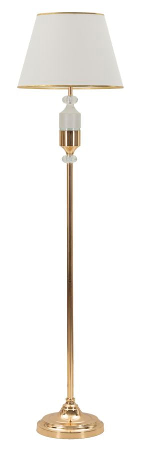 Lampada da Terra Gipsy Ø40x160 cm in Ferro e Tessuto Oro e Bianco prezzo