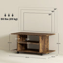 Mobile Porta TV Moderno 80x40x40 cm con Ruote e Freni Rivestimento in Melamina Marrone Rustico  