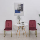 Set 2 Sedie Imbottite 44,5x59,5x91 cm in Flanella  Rosse