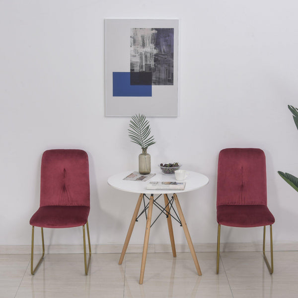acquista Set 2 Sedie Imbottite 44,5x59,5x91 cm in Flanella Rosse