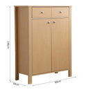 Scarpiera con 2 Ante e Cassetti in Legno Naturale 80x34x104 cm 