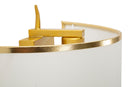 Lampada da Muro Vienna 16x15x50 cm in Ferro e Tessuto Oro e Bianco      