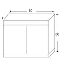 Mobile Lavatoio in Ceramica 2 Ante e Strofinatoio Integrato 60x50x86A cm Olmo Scuro