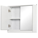 Armadietto Bagno a 2 Ante con Specchiera e Ripiano Regolabile  48x14,5x45 cm in MDF Bianco