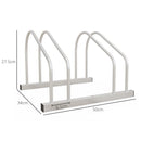 Rastrelliera Portabici per 2 Biciclette Posizione Regolabile in Acciaio 50x34x27,5 cm 
