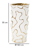 Vaso Adore Ø12,5x25 cm in Ceramica Bianco e Oro      