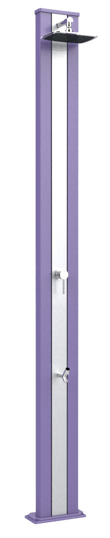 acquista Doccia Solare da Esterno Giardino 30L Miscelatore e Lavapiedi Arkema Spring S Fascia Inox Viola