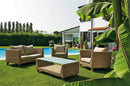 Set da Giardino Divano 2 Poltrone e Tavolino in Wicker Ranieri Honolulu