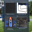 Trampolino Tappeto Elastico Ø366x269 cm con Rete e Bordo Imbottito Blu e Nero