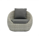 Set 4 Pezzi Salotto da Giardino 5 Posti Santorini Plus con Divano 2 Poltrone e Tavolino in Polyrattan Grigio  