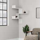 Libreria Angolare 90x22x60 cm in MDF Luksa Bianco