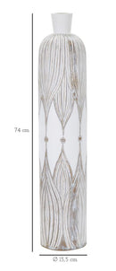 Vaso Atene 15,5x74x15,5 cm in Poliresina Bianco