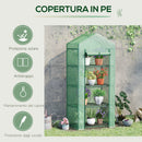 Serra da Giardino Verticale 70x50x160 cm 4 Ripiani in Acciaio e PE Verde Scuro
