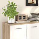 Credenza Moderna 106x35x76 cm con 3 Armadietti e 2 Cassetti color Legno   