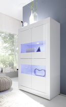 Mobile Alto da Salotto 4 Porte 102x43x162cm TFT  Basic Bianco Lucido