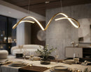 Lampadario LED Uter Oro 80x20x120 cm in Alluminio e Ferro e PVC Nero e Bianco      