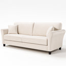 Divano 3 Posti 212x75x87 cm con Rivestimento in Velluto Premium Beige      