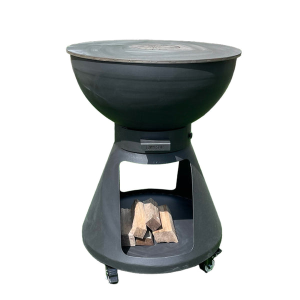 Barbecue a Legna e a Carbone Ø64xH91 cm in Acciaio Corten con Accessori Yucatán Antracite online
