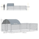 Pollaio Gabbia per Galline da Esterno 570x280 cm in Acciaio Grigio Argento