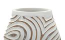 Vaso Resina Oblix Ø19,5x35 cm in Resina Bianco effetto lavato      
