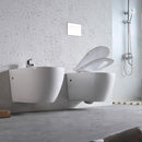 Coppia di Sanitari WC e Bidet Sospesi Filo Muro in Ceramica 36,5x56x37cm Bianco