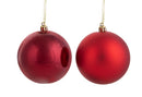 Set 6 Palle di Natale da Appendere Ø 15 cm in Plastica Rosso