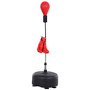 Punching Ball Regolabile Altezza 136-154 cm con Guanti per Allenamento Rosso      